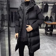 

2022 Male Outwear Winter Coats Slim Fit Jackets Winter Jackets Men Hooded Casual Long Cotton Jackets Thicker Warm Parkas S-5XL