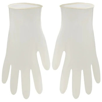 

HOT-50 Pairs of 7-8 cm Gloves, 50 Pairs of 9-10 cm Gloves White Disposable Latex Rubber Gloves
