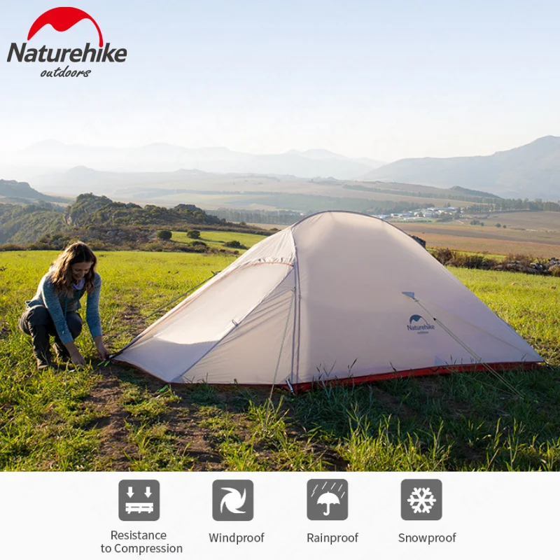 US $112.00 Naturehike Upgrade Cloud Up 2 Camping Tent 2 Persons Tourist Ultralight 20D Silicone Waterproof Hiking With Free Mat Wholesale