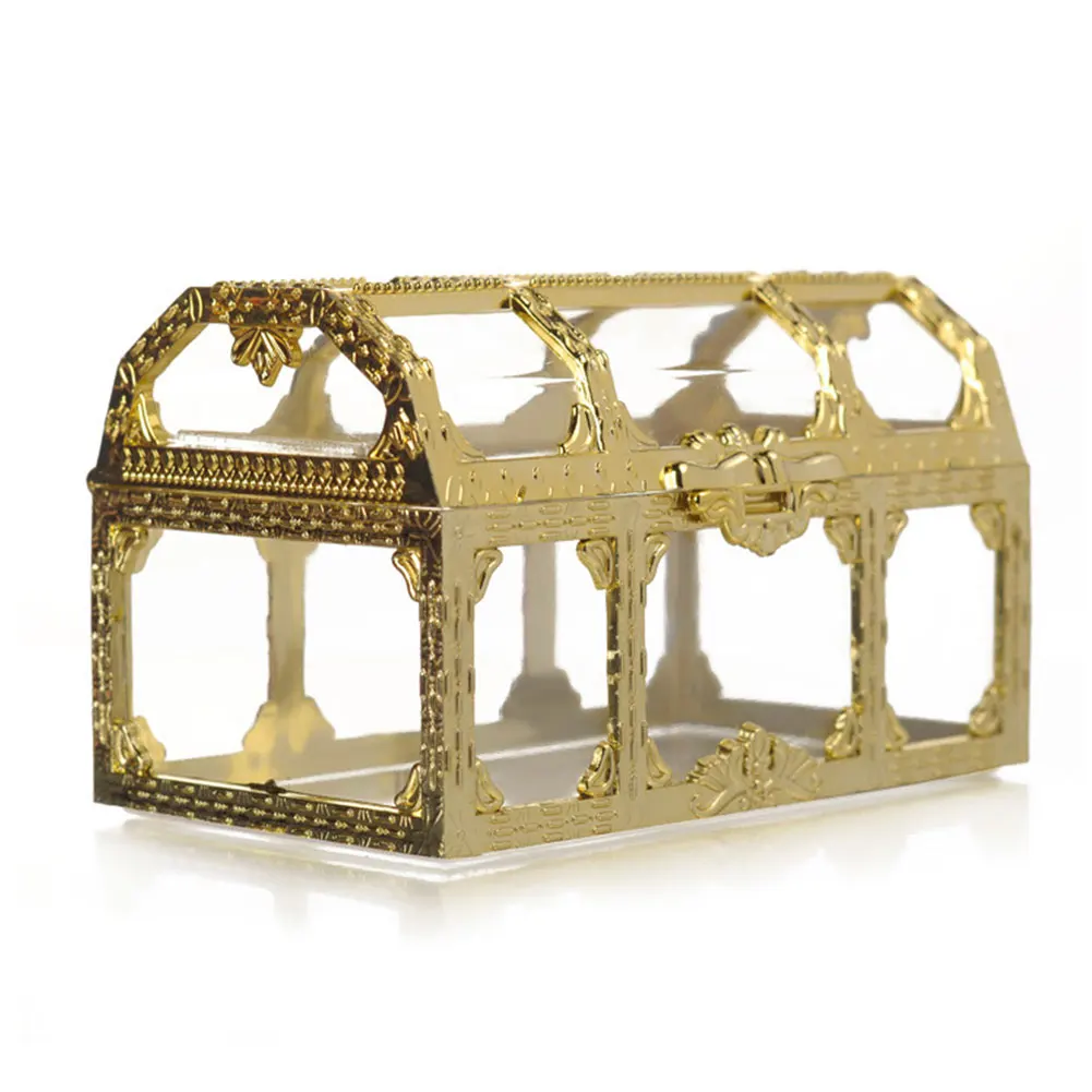 Настольная мини-шкатулка для ювелирных изделий, конфета, Пиратская домашняя Коллекционная коробка, хрустальные коробки для хранения драгоценных камней, прозрачный Органайзер - Цвет: Gold