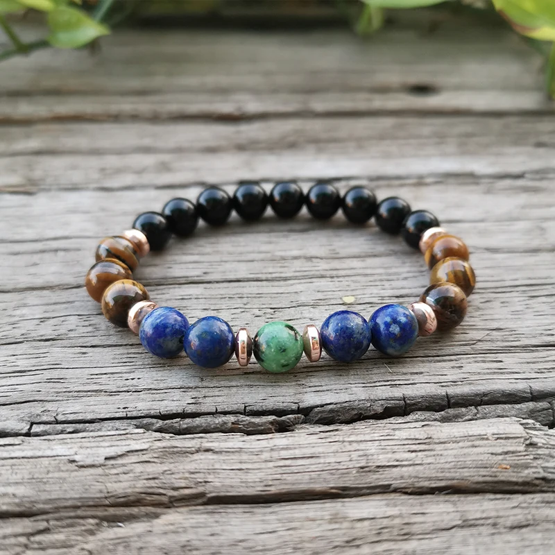 8mm Natural Stone Beads Lapis Tigers Eye Healing JapaMala Sets Spiritual Jewelry Meditation Mala Inspirational 108 Mala Beads mala necklace