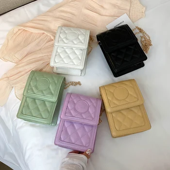 

Crossbody Bags Women Fashion Lattice Pattern Leather Shoulder Mobile Phone Purse Female Classic Texture Bag Leather Shoulder Bag