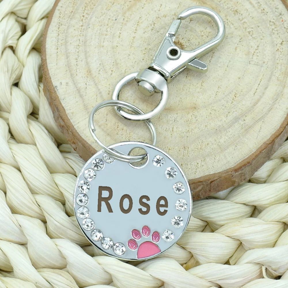 Custom Anti-lost Collar Puppy Accessories Name Pendant Tags Cat Steel ID Dog Dog Tag Engraved Pet Tag Paw Stainless Personalized