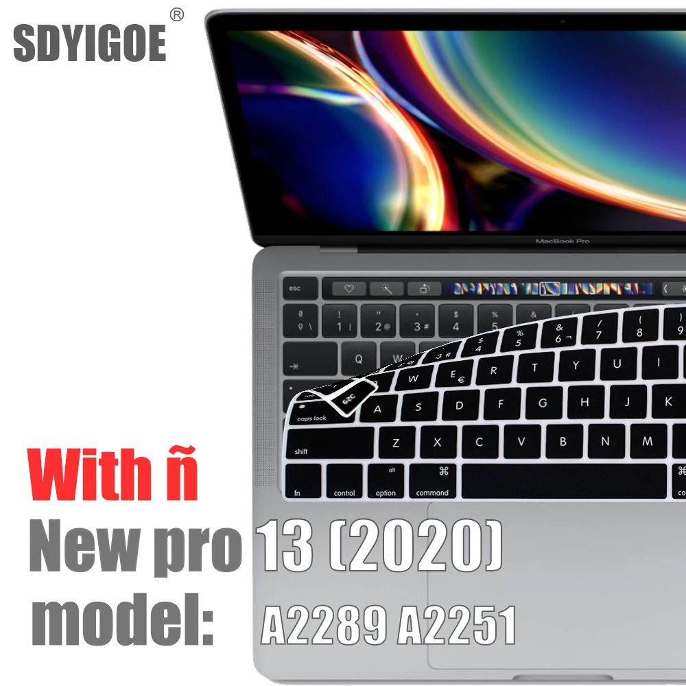 With N Spanish Chile Keyboard Cover Protector For Macbook New Pro13 2 251 For Macbook Pro13 3 Keyboard Protective Film Keyboard Covers Aliexpress