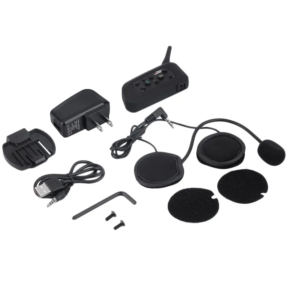 

V6 Motorcycle Bluetooth Helmet Intercom Headset 1200M Motorbike Wireless BT Interphone for 6 Riders Intercomunicador