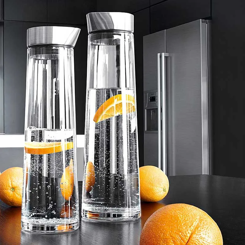 Hot Sale High Capacity 1000ml/1500ml Heat-Proof Thickened Glass Pitcher with Stainless Steel Lid Carafe for Hot/Cold Water Juice | Дом и сад