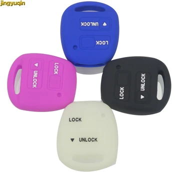 

Jingyuqin 10pc 2 Buttons Silicone Car Key Case Key Cover Skin for TOYOTA CAMRY RAV4 PRADO COROLLA AVENSIS LAND CRUISER YARIS FOB
