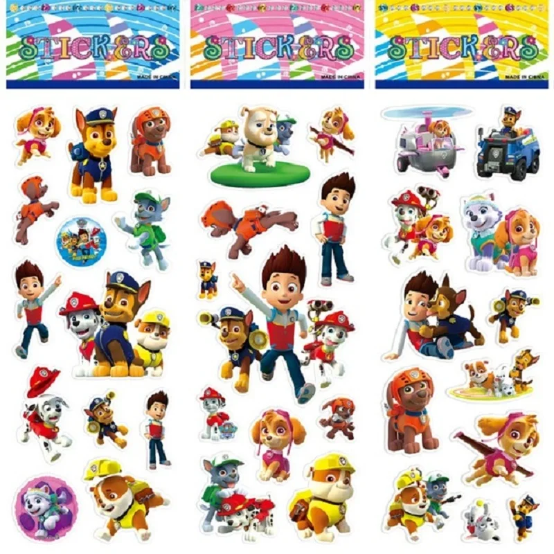 

10 pieces / set of paw patrol dog sticker toy PatrullaCanina anime smile character toy children birthday Christmas gift