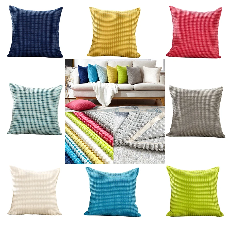 

Nordic Decorative Pillows 45*45 Throw Cushion Cover for Sofa Car Velvet kussenhoes Blue Home Decorative Housse De Coussin