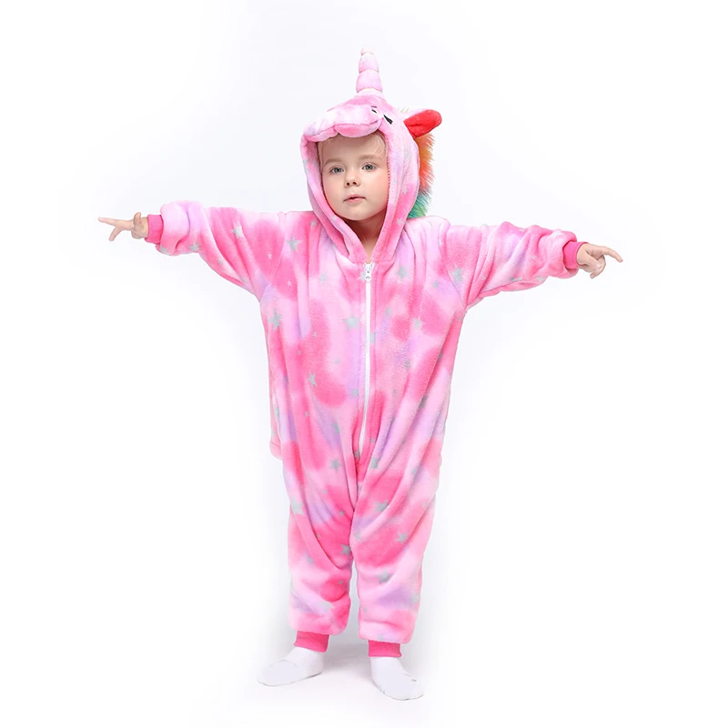 Kids Kigurumis Animal Pegasus Baby Clothes Boys Girls Unicorn Toddler Onesie Romper Child Carnival Clothing Onepiece Costume
