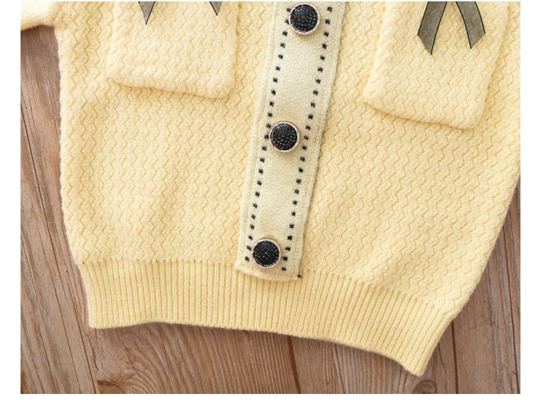 baby clothing set line Baby Girl Clothes Knitted Sweater Set Fall/Winter Girl Sweater College Style Girls Knitwear + Mesh Short Skirt 2-piece Set baby outfit matching set