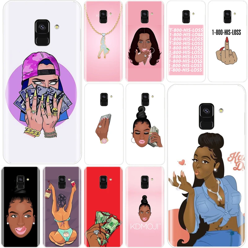 

MAKE MONEY Not Friends Kash Black head Girl Fundas Cover TPU Phone Case For Samsung Galaxy A5 A7 2016 A3 A5 A7 2017 A6 A8 2018