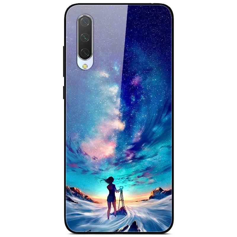 19 Для Xiaomi mi 9 Lite Чехол с милым рисунком стеклянный задняя панель жесткий обложка чехлы для Xiaomi mi 9 lite чехол для телефона mi9 лайт бампер - Цвет: 19