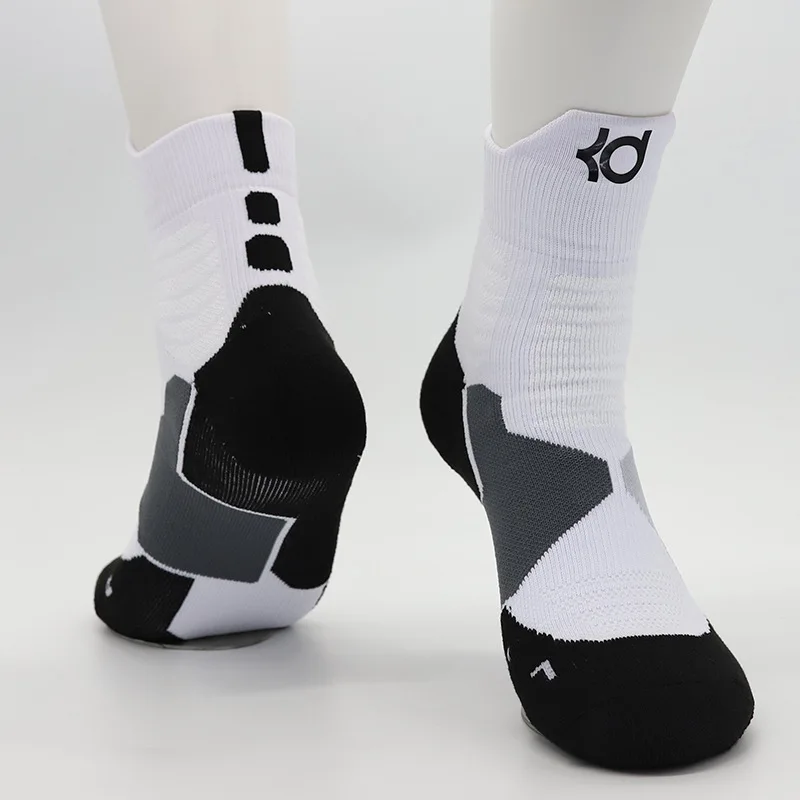 Носки до середины голени для взрослых, большой баскетболист Кевин Дюрант, логотип звезды, белые Брендовые спортивные носки, профессиональные - Цвет: DLTDBW
