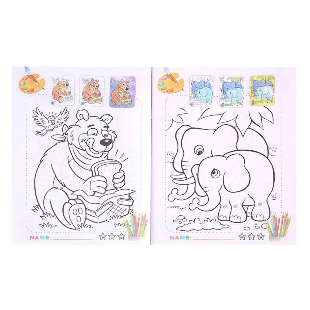 Животные детские книги для детских поделок Сделай Сам игрушка для обучения картина-раскраска игрушки для рисования с наклейками