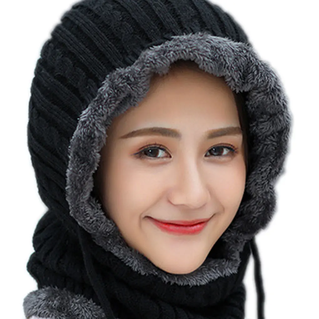 Winter knitted Beanies Hats Women Men Braided Knit Beanies Coral Velvet Lining Hat Girls Boys Warm Cap Winter Thick Accessory