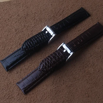 

Watchbands Genuine cowhide Leather Watch straps Watchband Crocodile pattern Special new Bracelets 20mm 22mm Straps Black Brown