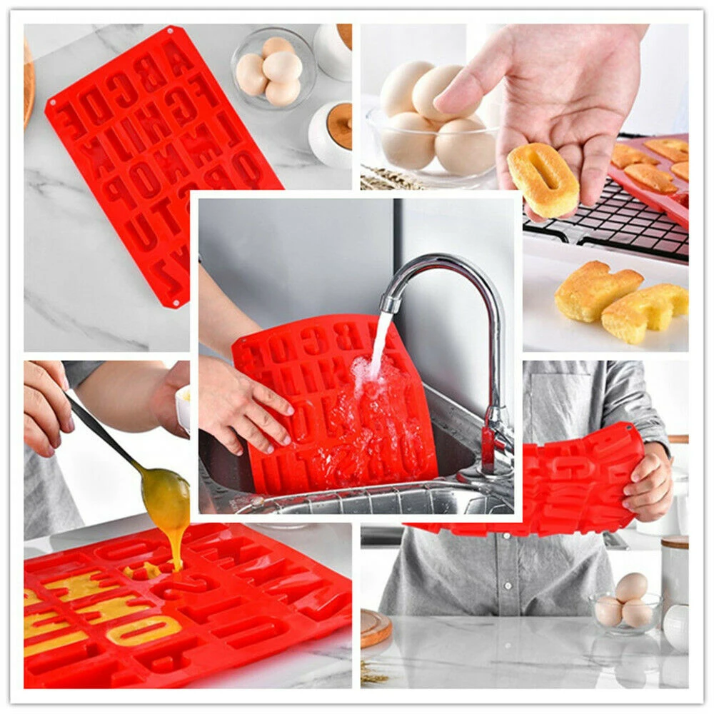 Large Silicone Alphabet Letter Mould Stencil Made For Chocolate Ice Jelly Baking