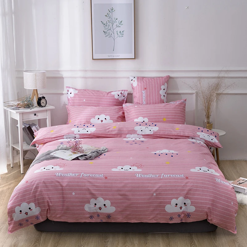 Pink Хлопок, мультяшное одеяло, комплекты постельного белья, пододеяльник, набор постельного белья, набор постельного белья, королева, король, 220x240, пододеяльник, наволочка, домашний текстиль - Цвет: Pink