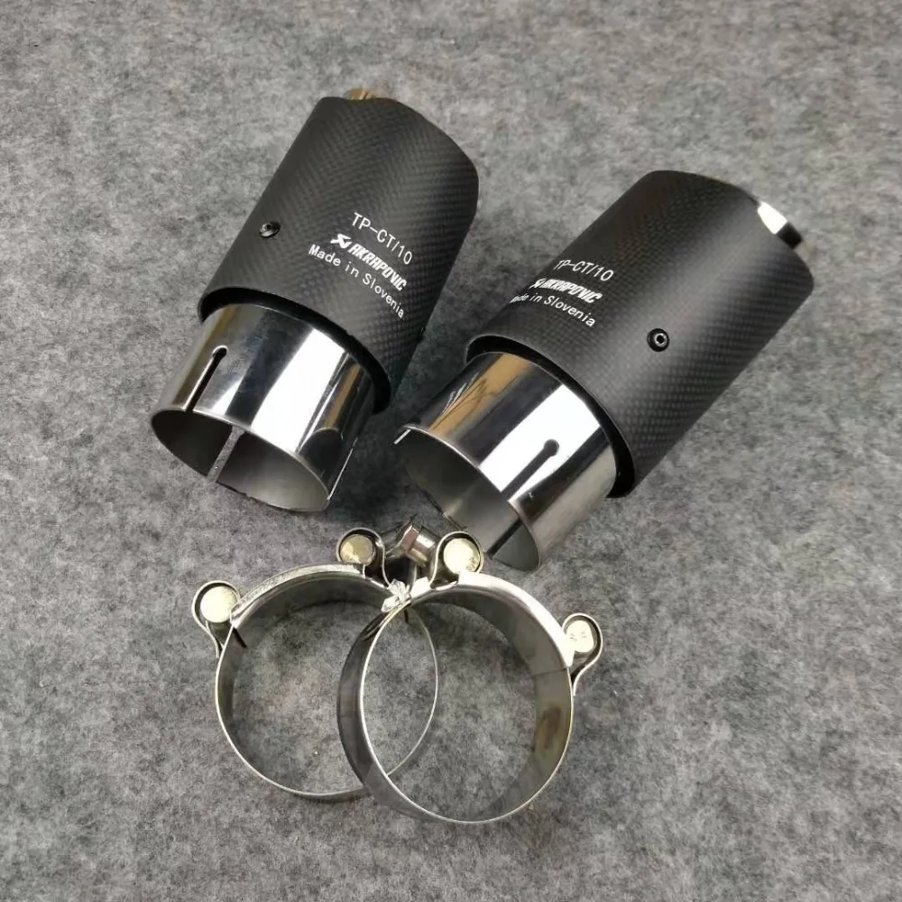 Акция: 2 шт. наконечник выхлопной трубы из нержавеющей стали Akrapovic глушитель Концевая труба Универсальный наконечник выхлопной трубы из углеродного волокна