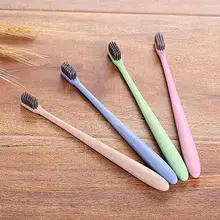 Портативная дорожная зубная щетка бамбуковая platycodon Grandiflorum Fiber Экологичная Пшеничная солома маленькая щетка для головы Уход за зубами