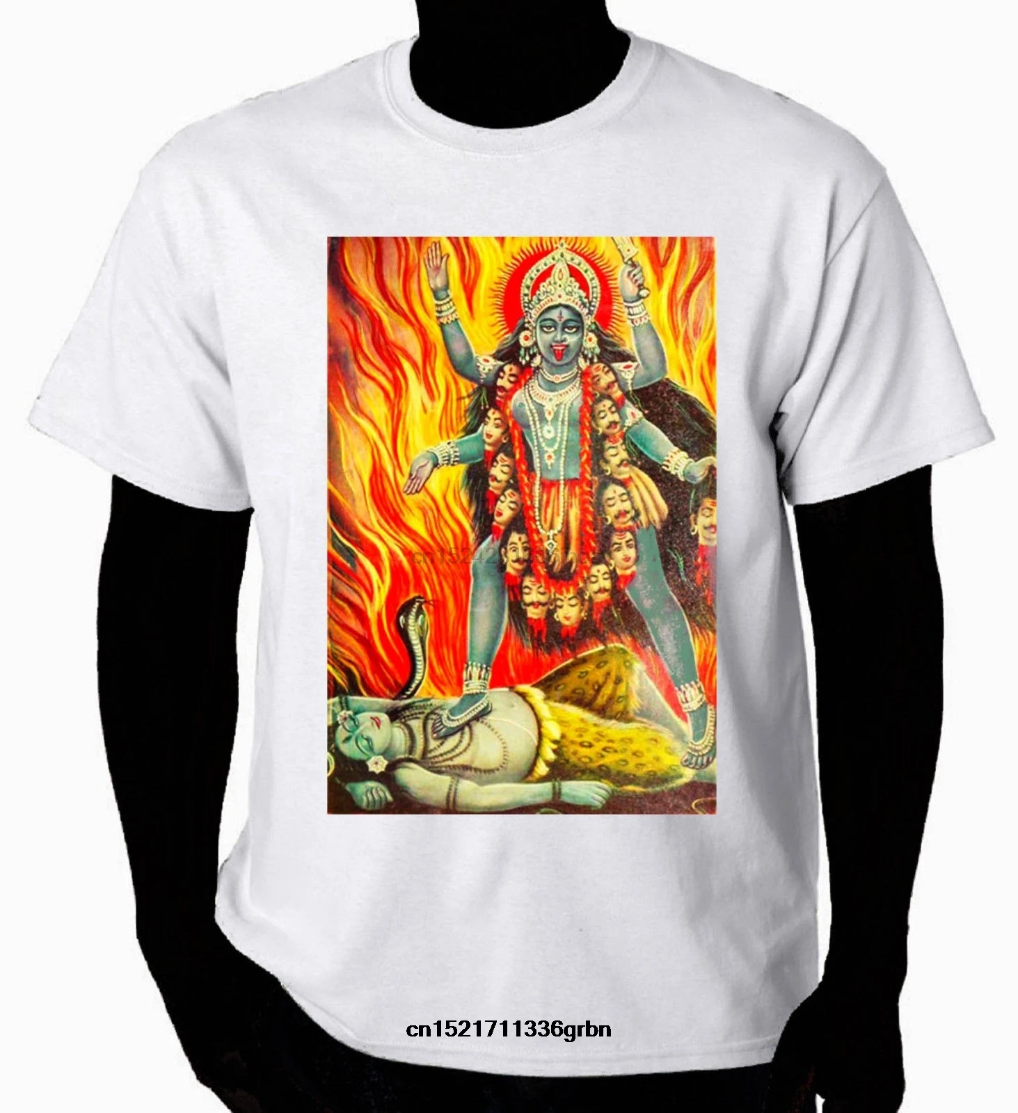 Men T shirt s Art Hindu Goddess Kali Round Neck Short Sleeves Tops Clothing funny t-shirt novelty tshirt women | Мужская одежда