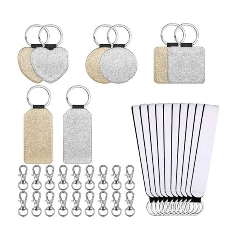 36 Pcs Sublimation Blanks Keychains Set Includes Keychain Wristlet Lanyard and Swivel Snap Hook | Дом и сад