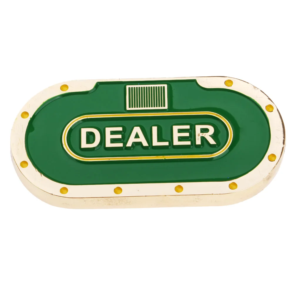 Dealer Button Metal Poker Dealer Buttons Poker Cards Guard Poker Accessories 7.2 x 3.6cm Green, red