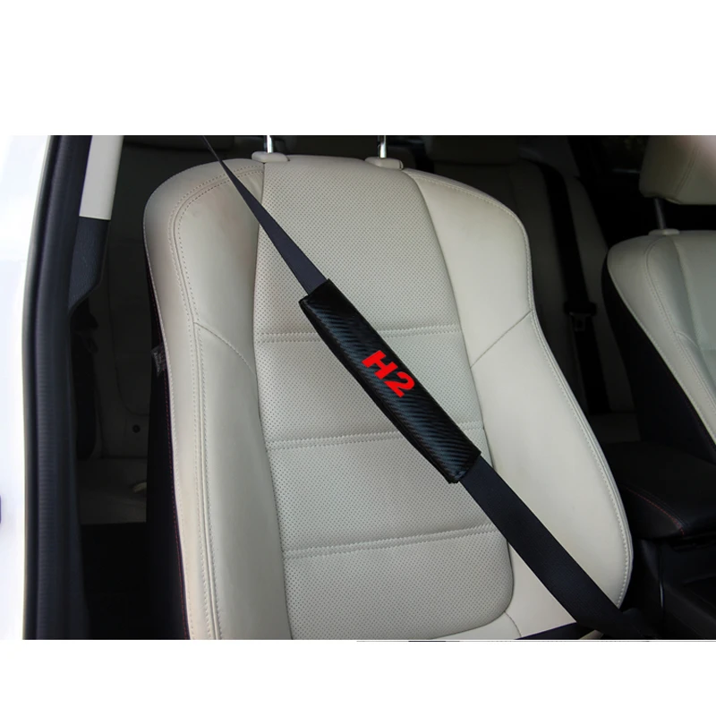 

For Great Wall Hover H2 2pcs PU material carbon fiber texture Fashion Car Seat Belt Cover Car Seat belt shoulder Pads