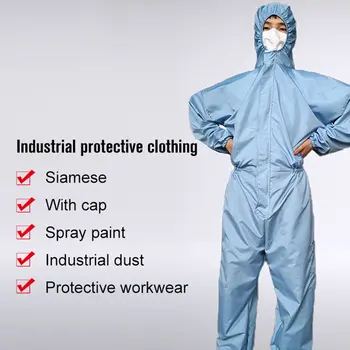 

Hooded Coverall Anti-static Dustproof Work Suit Protective Clothing Isolation Safety Clothes -workwear In Stock