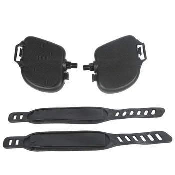 

1Pair Exercise Bike Pedal Widened Bicycle Pedal With Pedal Straps For Exercise Bike Stationary Cycle Home
