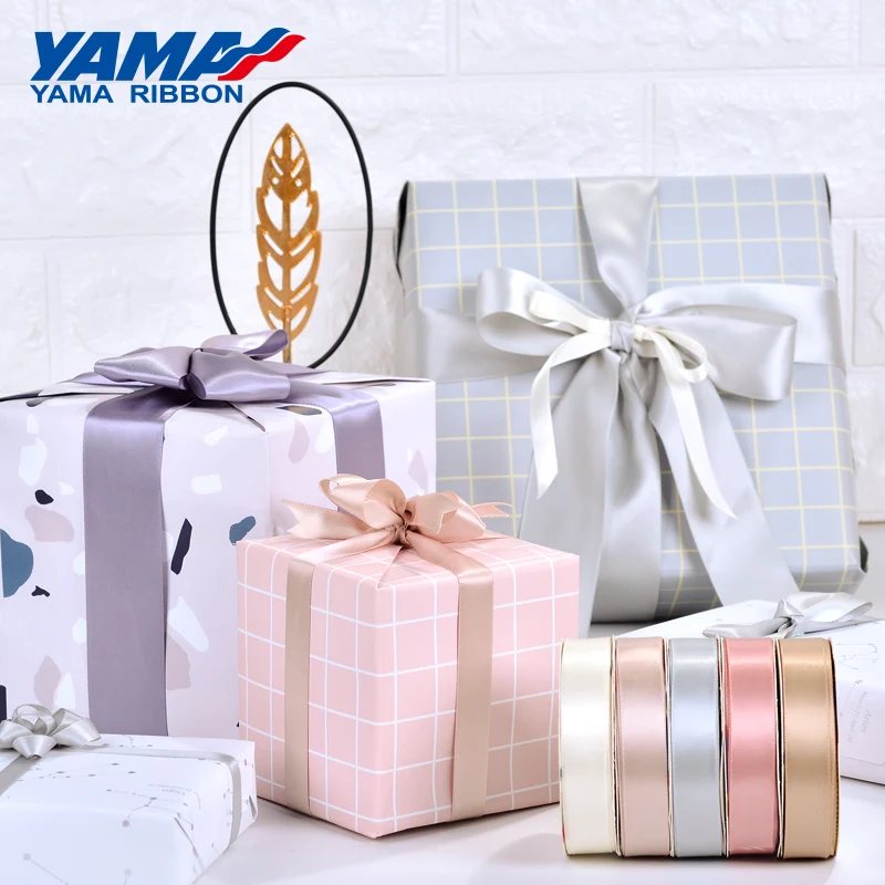 YAMA 25yards/roll Single Face Satin Ribbon 6 9 13 16 25 38 mm Ribbons 1/4  3/8/ 1/2 5/8 1 1.5 inch for Handmade Craft Gifts