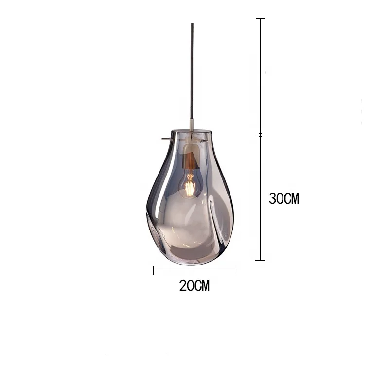 Led Modern Simple Lamp Vintage Hotel Silver Glass Pendant Light For Indoor Kitchen Dining Bar lustre pendente