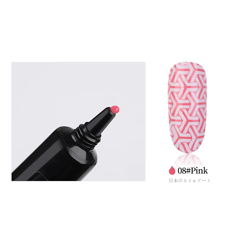 Pink PinPai ногтей штамповка Гель-лак 8 мл Черный Белый печать масло УФ Гель-лак для ногтей Замачивание лак для ногтей штамповка гель лак - Цвет: Pink