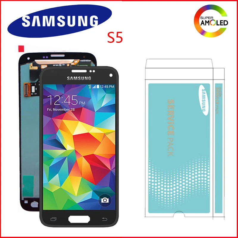 

ORIGINAL SUPER AMOLED 5.1'' Display for SAMSUNG Galaxy S5 LCD Touch Screen for S5 i9600 G900 G900F G900M G900H SM-G900F