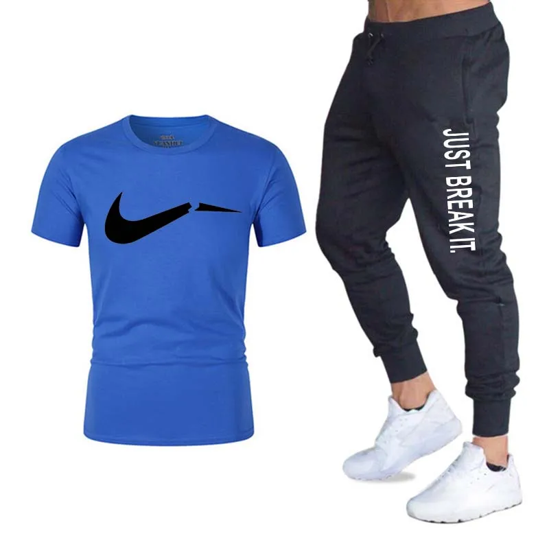 men'sBrand спортивной мужской костюм Бег футболка дамы спортивные костюмы+ летние туфли для бега трусцой фитнес-брюки спортивные