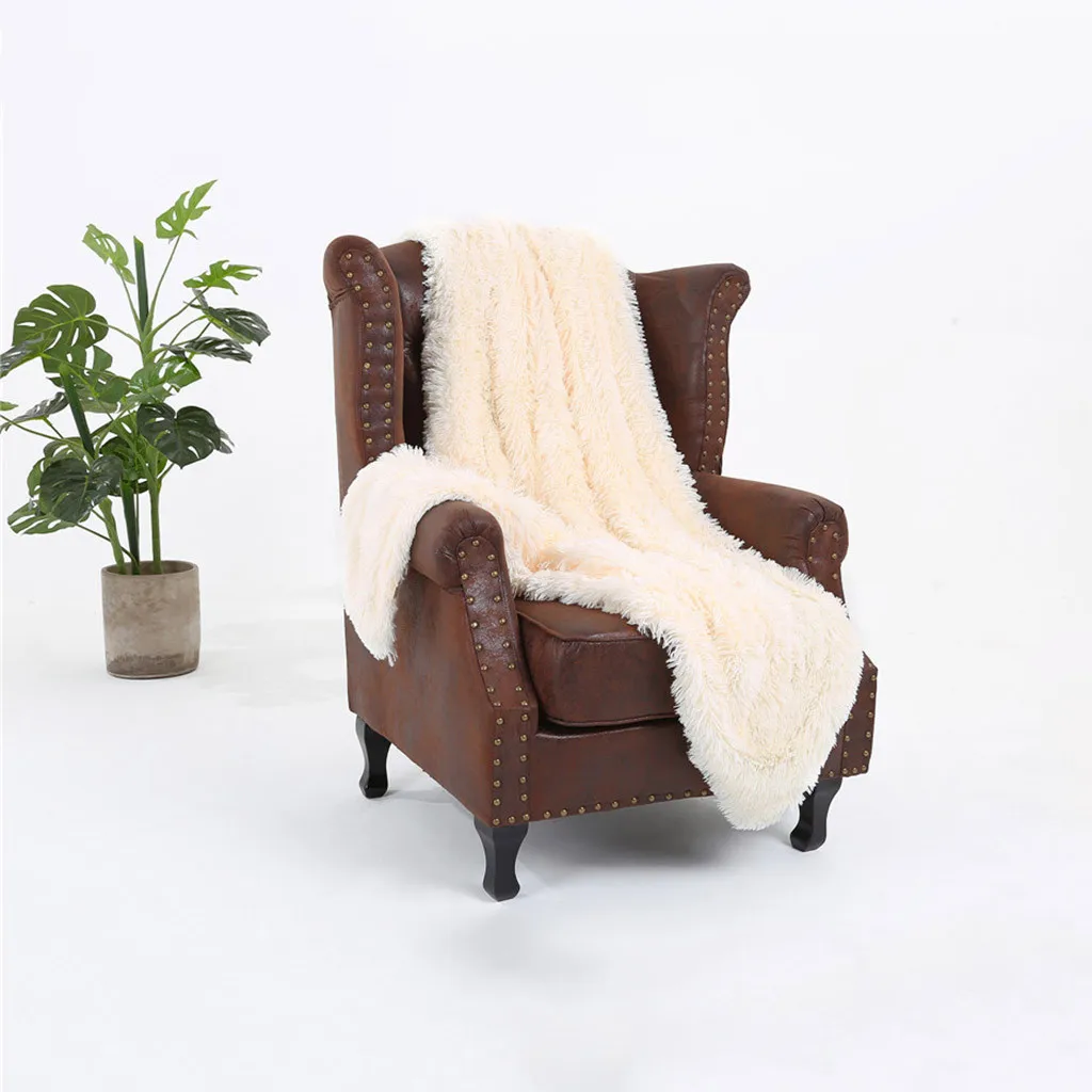 Shaggy Long Faux fur Throw Blanket Fuzzy Lightweight Plush Sherpa Fleece Leisure durable practical Convenience Home | Дом и сад