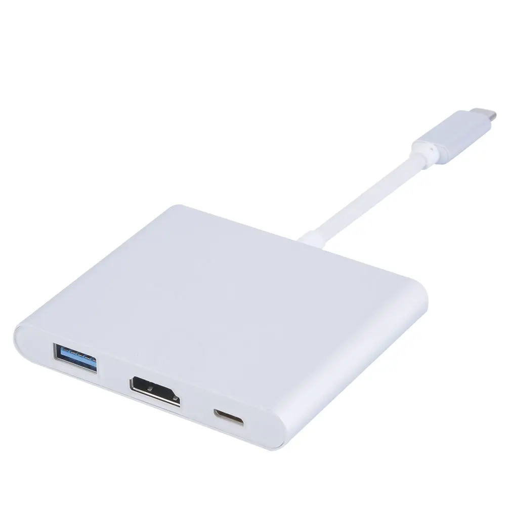 Алюминиевый сплав 76*65*11 мм USB 3,0 Тип C до 3-Порты и разъёмы 4K HDMI USB-A 3,0 кабель с адаптером для Macbook планшетный ПК смартфонов