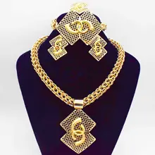 Joyería de moda conjunto de joyas para mujer colgante, pendientes, collar romántico joyería de la boda de fiesta de joyería(China)