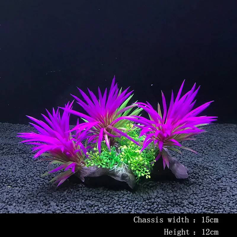 Underwater Artificial Water Plant Aquarium Decoration Fish Tank Plastic Plants Landscape Decor Aquatic Grass Flower Ornament | Дом и сад