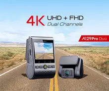 A129 Pro Duo VIOFO 4K كاميرا لوحة القيادة المزدوجة ، Ultra HD 4K ، DVR ، رؤية ليلية ، سيارة ، مع GPS و HK3 ، أحدث إصدار