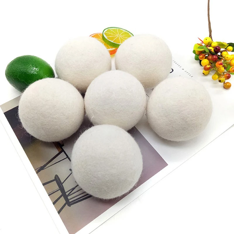 5 unids/set bolas de secadora de lana Natural lana orgánica Natural ropa suavizante de tela Premium reutilizable