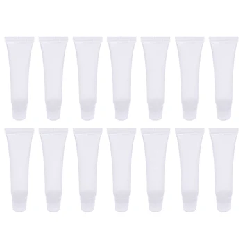 

40pcs Transparent Screw-in Oblique Mouth and Round Mouth Lip Balm Tube