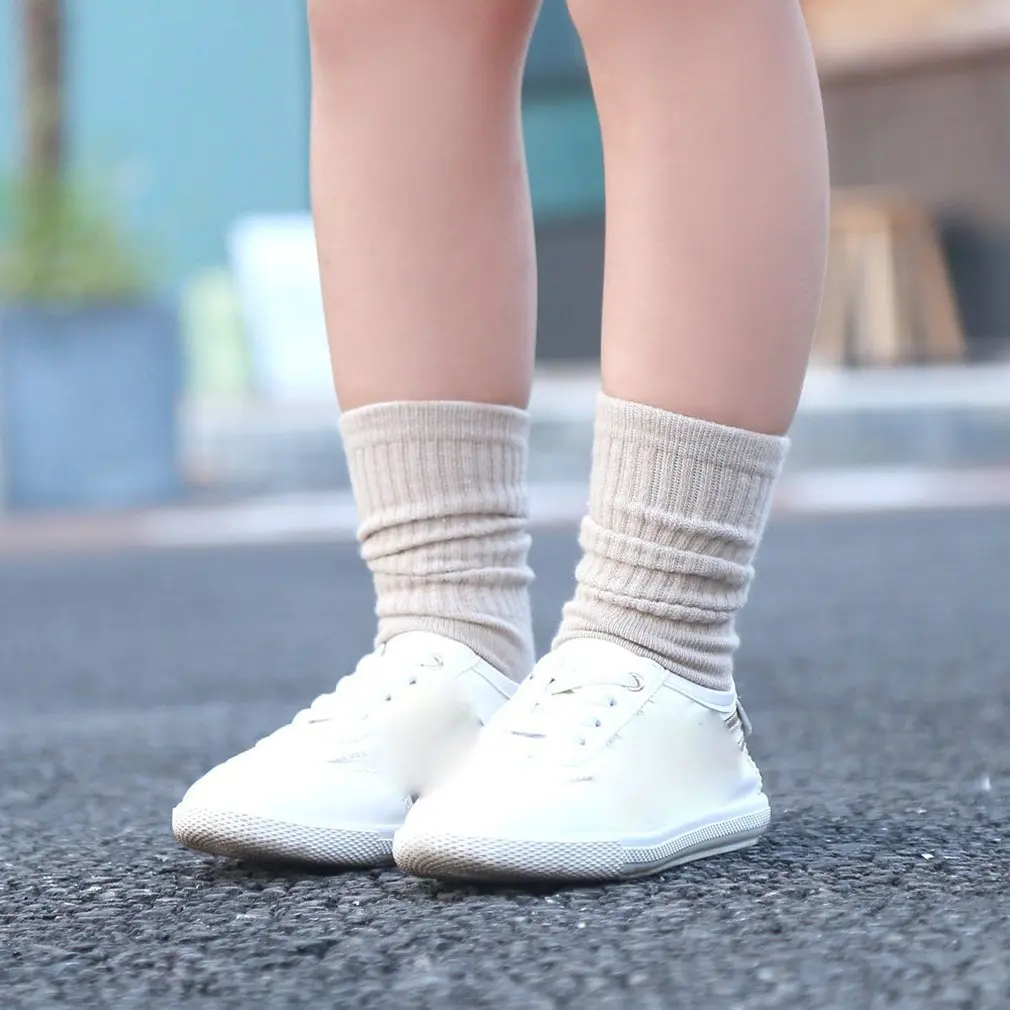 Гольфы для маленьких девочек милые Нескользящие носки принцессы для малышей яркие зимние теплые толстые носки - Цвет: S khaki