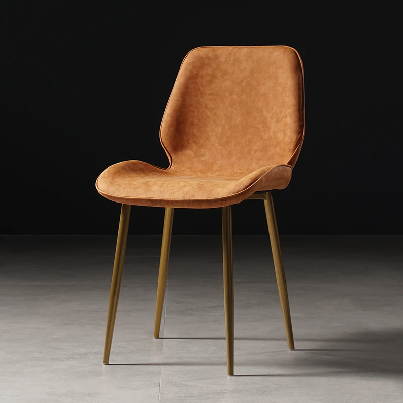 

Nordic Restaurant Household Leather Chair Lightweight Luxury Negotiation Chair Backrest Chair Simple Net Red Makeup Chair
