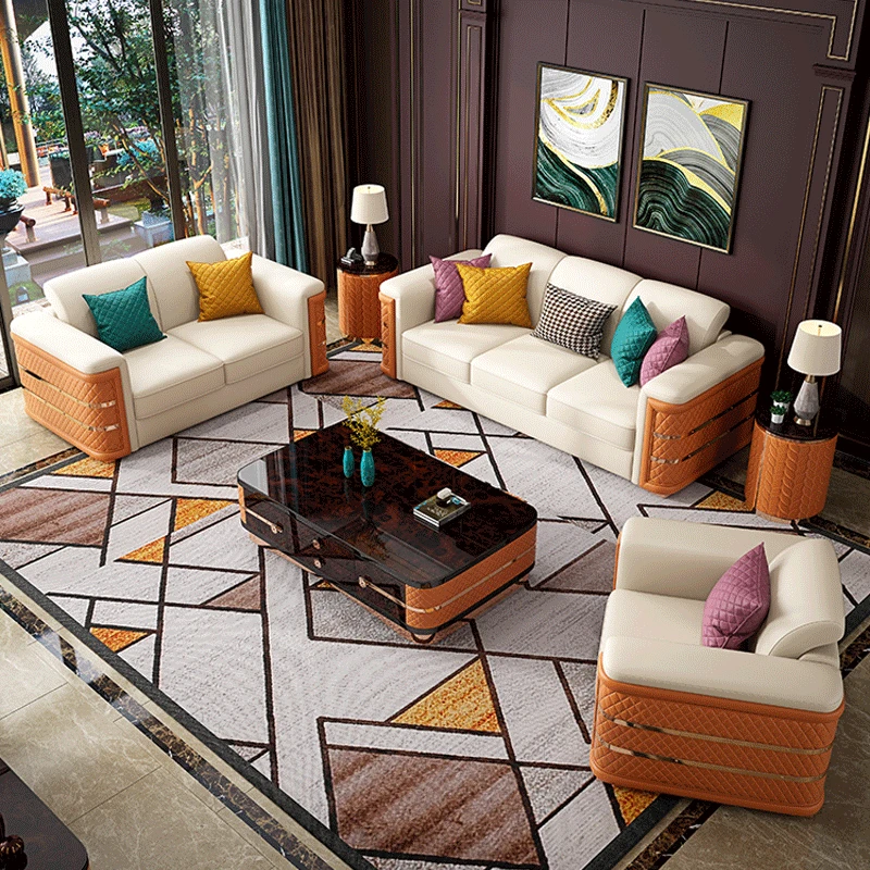 Post-Modern Luxury Leather Combination Sofa Italian Living Room Creative Customizable Large-Sized House Villa Furniture |