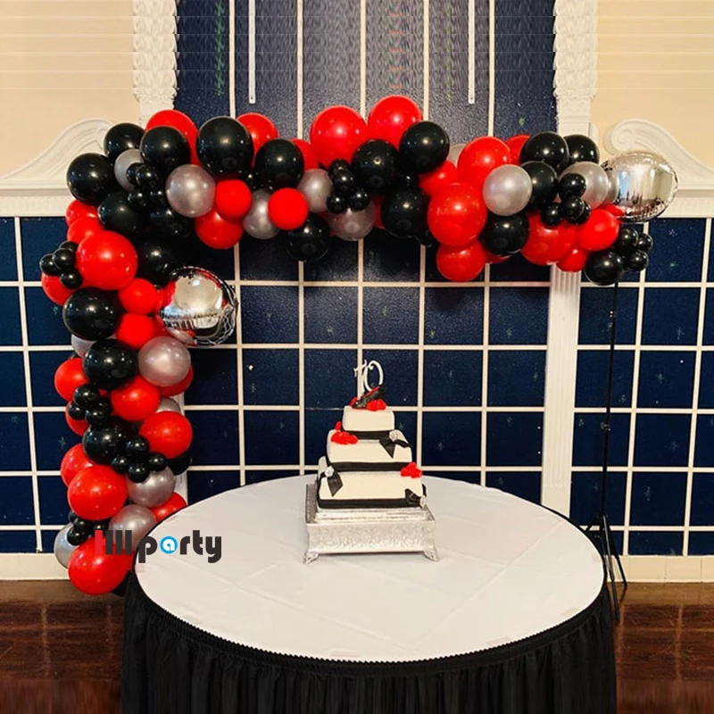 Ballon Latex Rouge Noir 132 Pieces Ensemble Ballons A Feuille Argent 4d Decorations De Fete D Anniversaire Decor D Anniversaire Pour Fete Prenatale Adulte Aliexpress