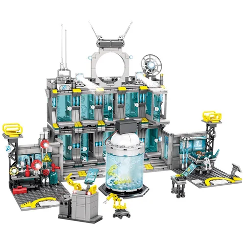 

Fit for Legoing Marvel Avengers The Iron man Laboratory with 8 Figures 1325Pcs Building Blocks Toys For Children Marvel Avengers