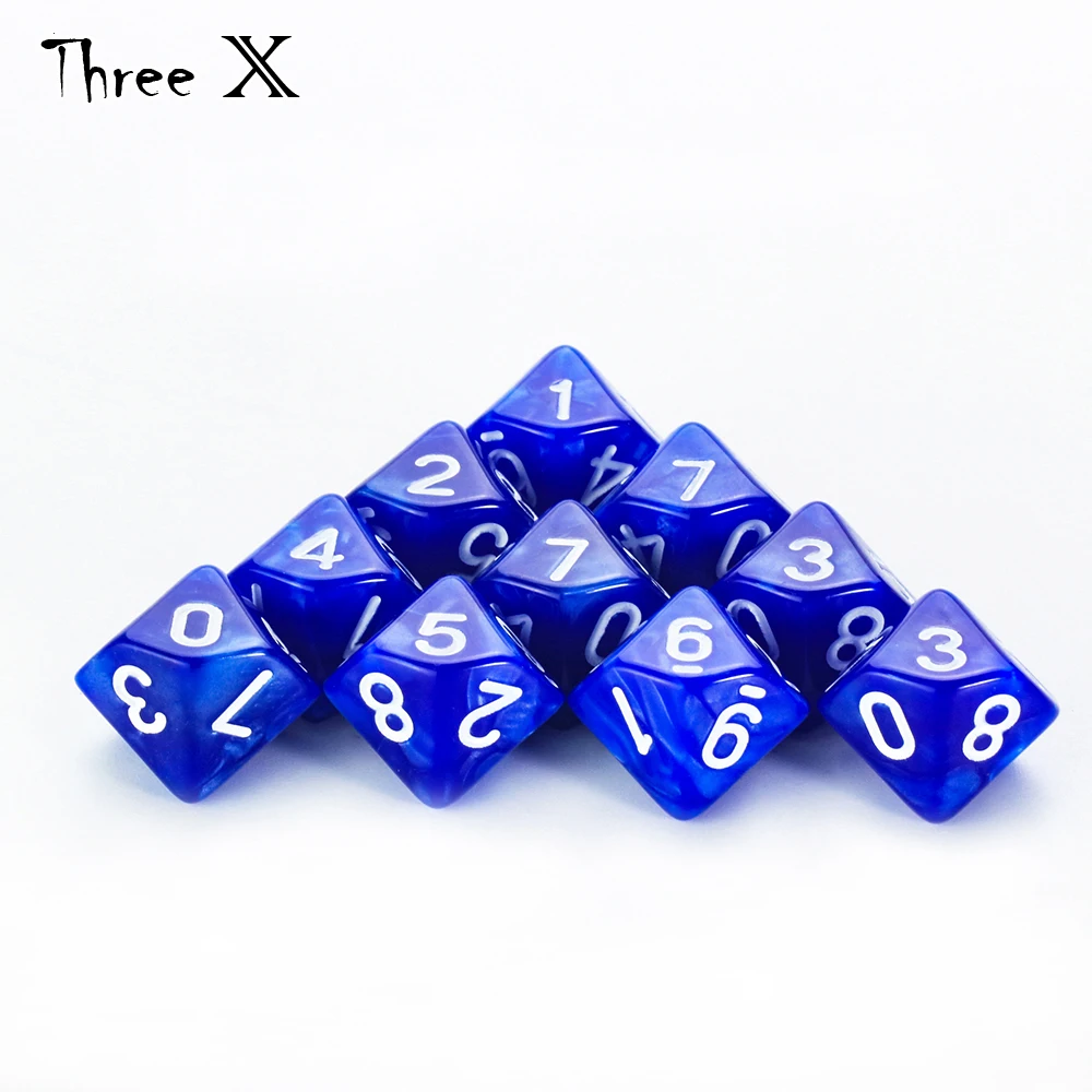 10pcs multi sides dice D10 gaming dices for RPG games EJB 
