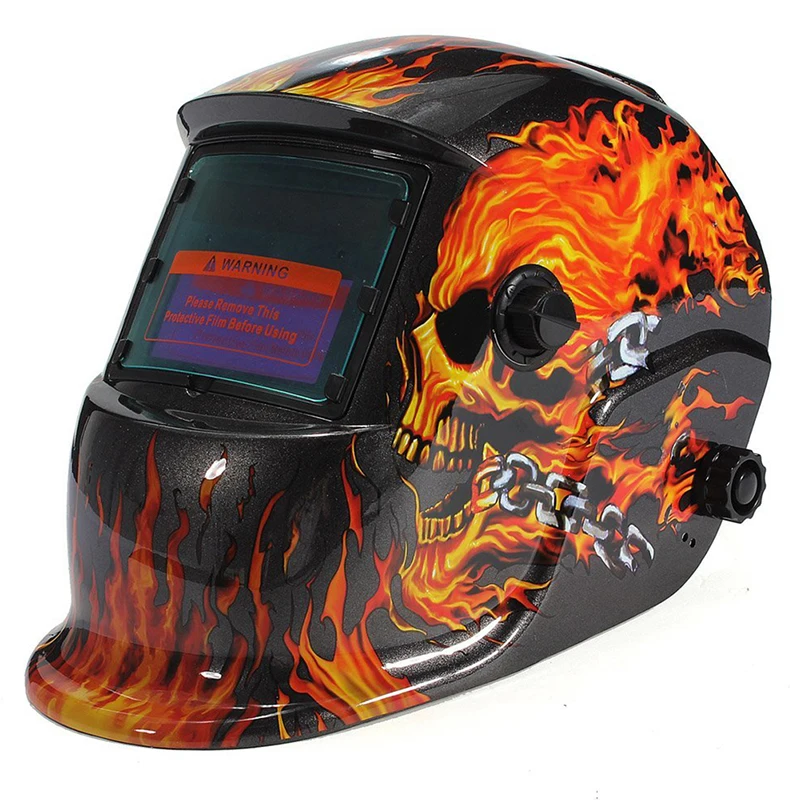 Автоматический Солнечный сварочный шлем сварочная Солнечная Сварочная маска Пламя Череп